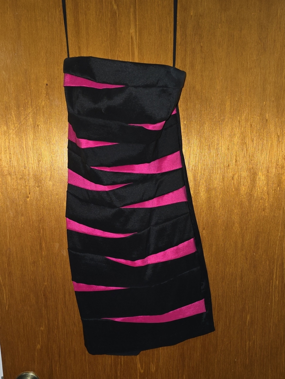 Fiesta Black and Fuchsia Strapless Mini Dress